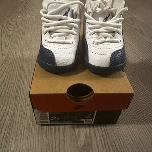 Jordan 12 Retro - White and Blue Shoes